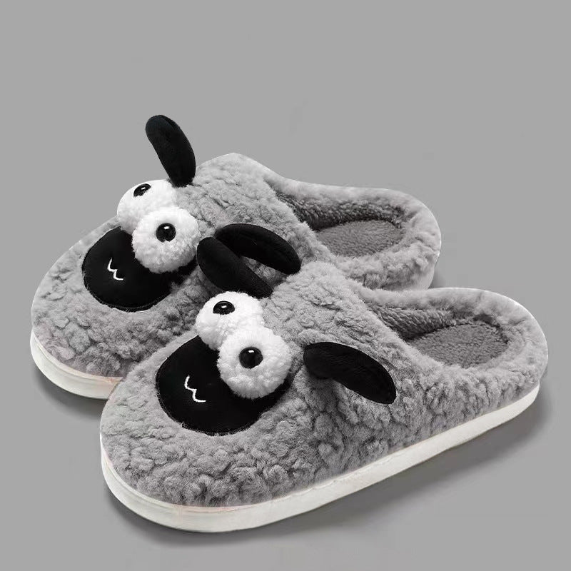 Slip-On Slippers Simple Lamb Thermal Cotton Slippers