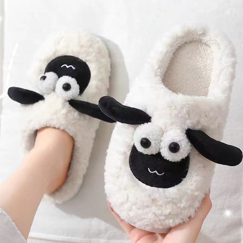 Slip-On Slippers Simple Lamb Thermal Cotton Slippers