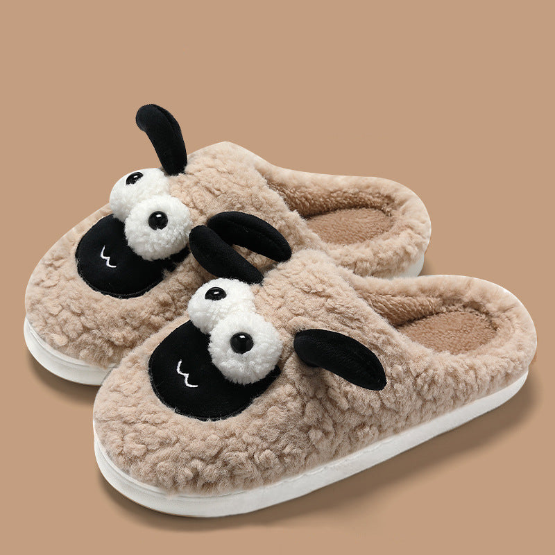 Slip-On Slippers Simple Lamb Thermal Cotton Slippers