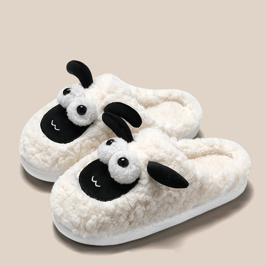 Slip-On Slippers Simple Lamb Thermal Cotton Slippers