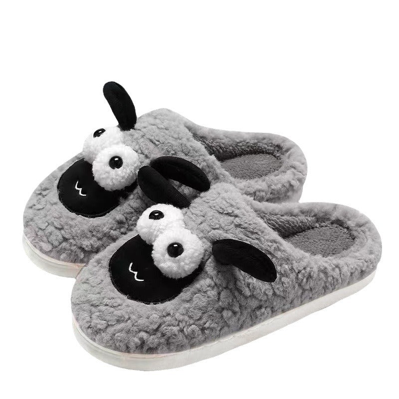 Slip-On Slippers Simple Lamb Thermal Cotton Slippers